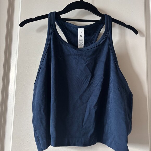 NWT Lululemon Swiftly Tech Cropped Racerback Tank 2.0 SIZE 14 Club Blue - Picture 6 of 7